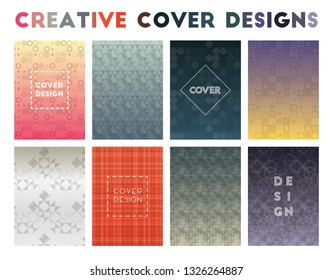Creative Cover Designs. Admirable geometric patterns, brilliant vector illustration.