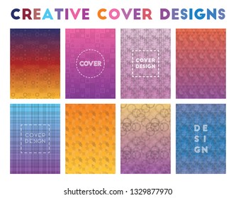 Creative Cover Designs. Admirable geometric patterns, delightful vector illustration.