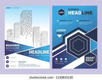 creative cover, layout, brochure, magazine, catalog, blue, flyer for event