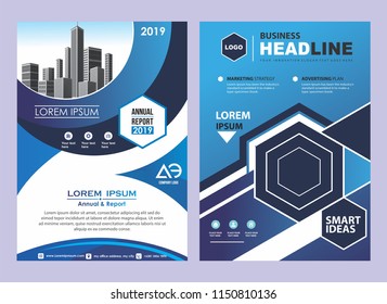 creative cover, layout, brochure, magazine, catalog, blue, flyer for event