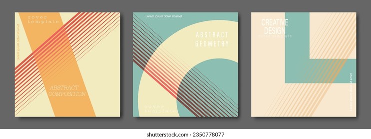 Creative cover in a minimalist style with arbitrary geometric shapes. Layout for posters, posters, banners in advertising, marketing and creative design