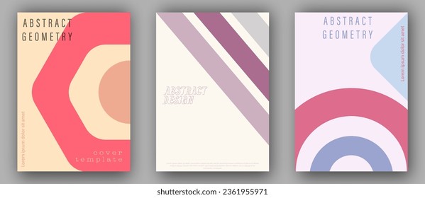 Kreative Abdeckung im minimalistischen Stil mit beliebigen geometrischen Formen. Layout für Poster, Poster, Banner in der Werbung, im Marketing und im kreativen Design