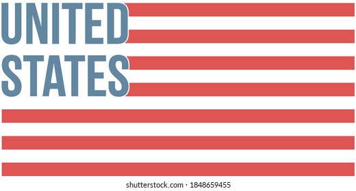 kreative Titelseite, amerikanische Flagge auf flachem Hintergrund, einzelne Vektorhintergrund. Konzept usa Illustration & United States Text. neuer Präsident für Nordamerika. Abstimmung und Wahl 2020 oder Unabhängigkeitstag
