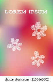 Creative Cover Page. Vector Layout for Leaflets. Blurred Decorative Creative Color Page in Abstract Style with Text Box. Vector Pattern for Posters. Nice A4 Color Sample.