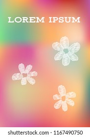 Creative Cover Page. Vector Layout for Leaflets. Blurred Decorative Creative Color Page in Abstract Style with Text Box. Vector Pattern for Posters. Nice A4 Color Sample.