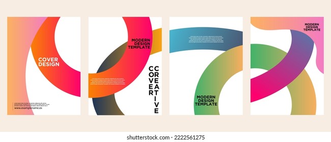 Creative cover or poster concept in modern minimal style for corporate identity, branding, social media advertisement, promo. Minimalist cover design template with blue, pink, yellow dynamic lines