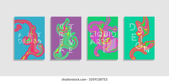 Creative cover poster design with liquid ink.
