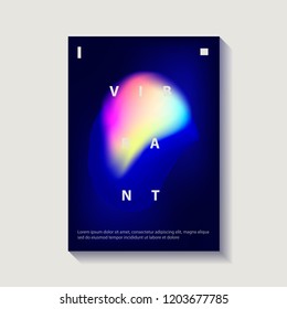 Creative cover or poster design template. Abstract shapes with vibrant gradients. Modern style abstraction background. Abstract background of liquid colorful shapes. Futuristic design. Vector