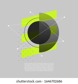 Creative cover template with geometric shapes. modern concept with place for text. ideal for banner, web, header, page, cover, billboard, brochure, social media, landing page.