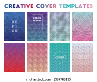 Creative Cover Templates. Alive geometric patterns, fabulous vector illustration.