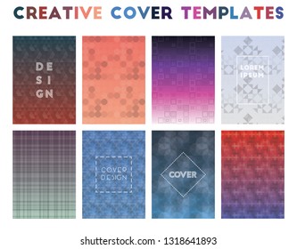 Creative Cover Templates. Alluring geometric patterns, good-looking vector illustration.