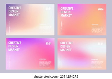 Creative covers or horizontal posters concept in modern minimal style for corporate identity. Gradient background design for brochure, flyer, wallpaper, banner, business card.