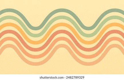 Creative covers or horizontal posters in modern minimal style for corporate identity, branding, social media ads, promo. Modern layout designs in vintage vaporwave 70s style stripes poster background 
