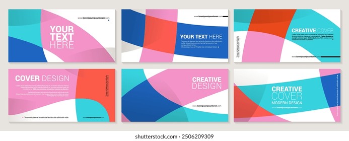 Creative covers or horizontal posters in modern minimal style for corporate identity, branding, social media advertising, promo. Modern layout design