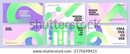 Creative covers or horizontal posters  in modern minimal style for corporate identity, branding, social media advertising, promo. Modern layout design template with dynamic fluid gradient lines