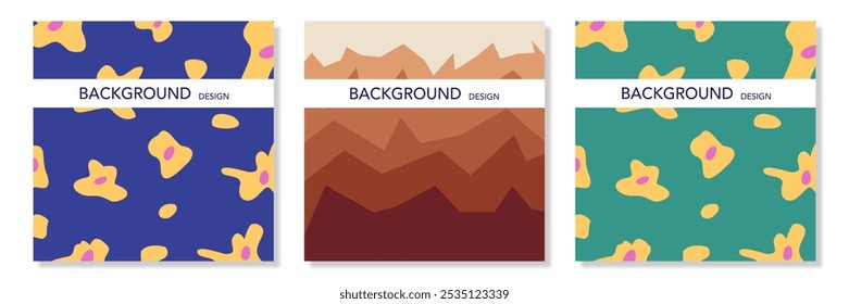 Creative covers, layouts, posters concept set in modern minimal style for corporate identity, branding, social media advertising, promo. curve and flower design template with colorful shapes and lines