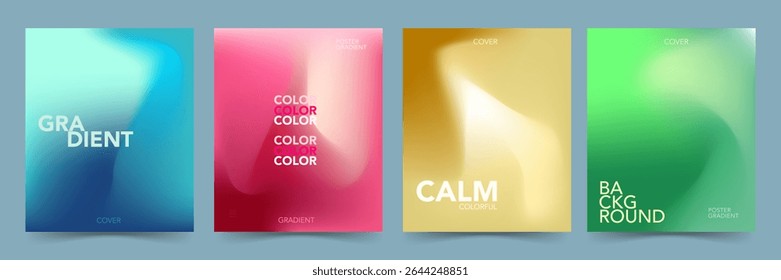 Creative covers or posters concept .Abstract gradient background with waves. Minimalist background and colorful style.eps 10