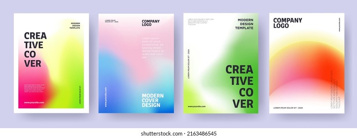 Creative covers posters concept in modern minimal style for corporate identity  branding  social media advertising  promo  Minimalist cover design template and dynamic fluid gradient