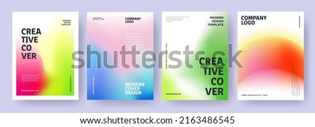 Creative covers or posters concept in modern minimal style for corporate identity, branding, social media advertising, promo. Minimalist cover design template with dynamic fluid gradient