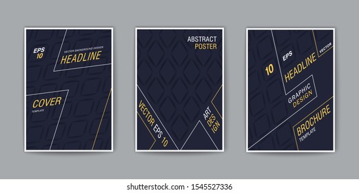 Creative covers. Stylized isometric template for design. Trendy vector placard