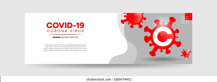 Creative Covid-19  (Corona virus -2019-nCoV ) Banner background template Word with Icons , Editable vector template