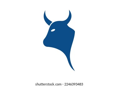Creative Cow head logo design, Vector design template
