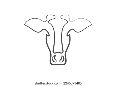 Creative Cow head logo design, Vector design template
