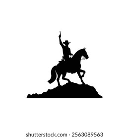 Creative cowboy silhouette vector art illustration.