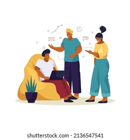 Creative cowork or team brainstorm, vector banner
