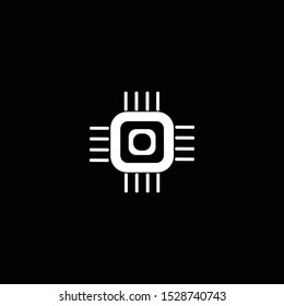 Creative cpu icon on black backround