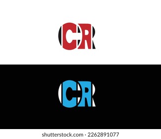 Creative CR Initial Letter Logo Icon Design Minimal Vector Symbol Illustration.