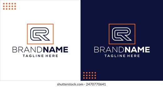 Creative CR Logo in a Box, Design Inspiration, Illustration, Vector