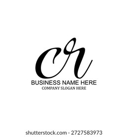 Design de logotipo CR criativo para marcas modernas e negócios profissionais