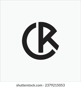 Creative CR or RC initial circle shape pattern line art monogram modern brand unique logo design