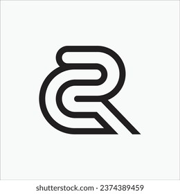Creative CR or RC initial line art monogram modern brand unique logo design