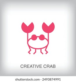 Creative crab logo. Unique ocean creature and business, company logo template. vector