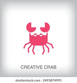 Creative crab logo. Unique ocean creature and business, company logo template. vector