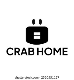 Creative Crab seafood house silhouette logo design. modern simple minimalist retro vintage cartoon mascot character logo vector icon illustration template for restaurant, cafe, label, shop, company