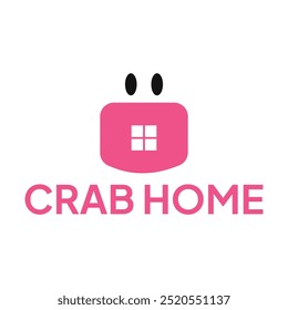Creative Crab seafood house silhouette logo design. modern simple minimalist retro vintage cartoon mascot character logo vector icon illustration template for restaurant, cafe, label, shop, company
