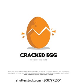 Creative cracked egg logo design for your brand or business