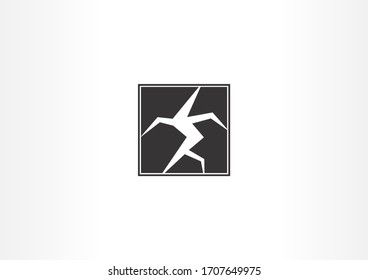 Plantilla de diseño de logotipo de símbolo con grietas creativas