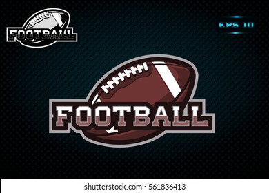 Creative crafted logo, an American football team, on a dark background