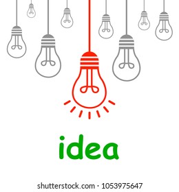 Creative creation ideas bulb, new idea - vector