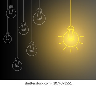 Creative creation ideas bulb, new business idea - vector