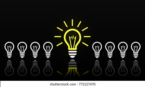Creative creation ideas bulb, new business idea - vector