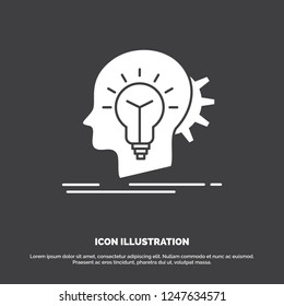 creative, creativity, head, idea, thinking Icon. glyph vector symbol for UI and UX, website or mobile application