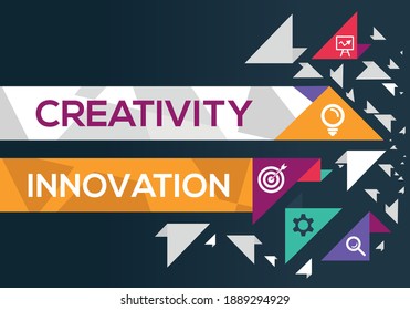 Creative (creativity innovation) Banner Word with Icons, Vector illustration.
