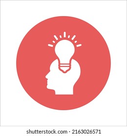 Creative, creativity, mindset icon. Rounded vector design.