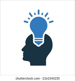 Creative, creativity, mindset icon. Vector design isolated on a white background.