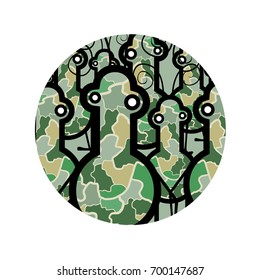 creative creatures in green color pattern design